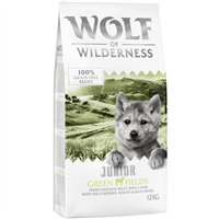 Wolf of Wilderness Junior Green Fields - Miel - 12 kg