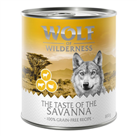 Wolf of Wilderness Adult The Taste Of The Savanna - Curcan, vita si capra - 800 g