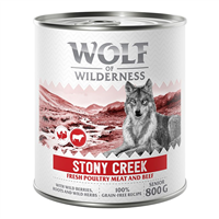 Wolf of Wilderness Adult Stony Creek - Pasare si vita - 800 g